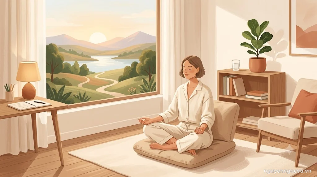 Không gian làm việc tối giản được sắp xếp cẩn thận để hỗ trợ thói quen tốt